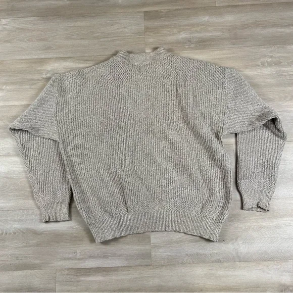 SOLD***Vintage 90s Eddie Bauer Henley Sweater Pullover Knit Ribbed Buttons - Picture 6 of 6